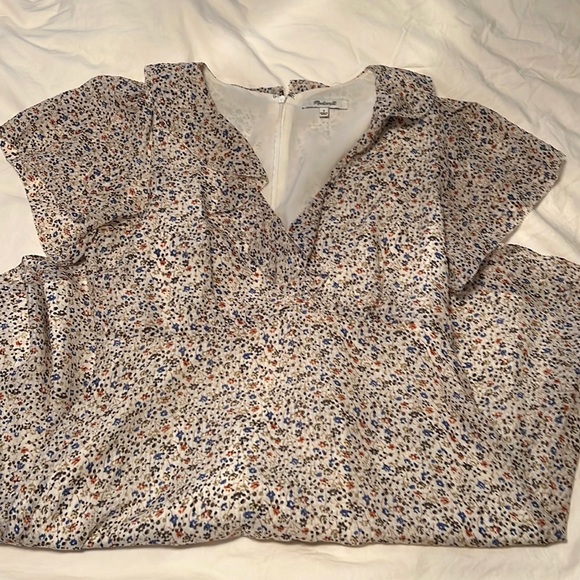 Madewell Silk Ruffle-Neck Mini Dress - Picture 2 of 7